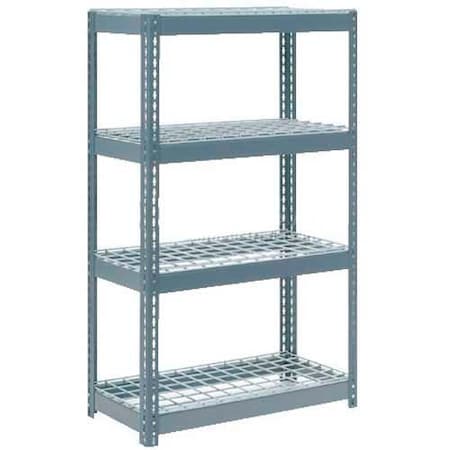 Global Industrial 4 Shelf, Extra HD Boltless Shelving, Starter, 36inW x 12inD x 72inH, Wire Deck B2297233